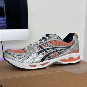 ASICS Men's Silver and Orange Athletic Shoes